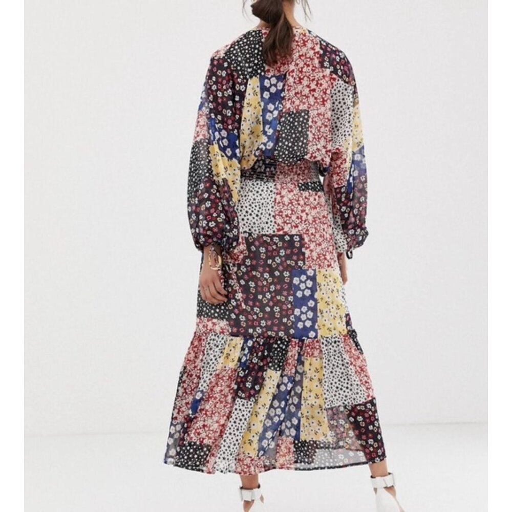 Asos Multicolor Patchwork Maxi Dress - image 2